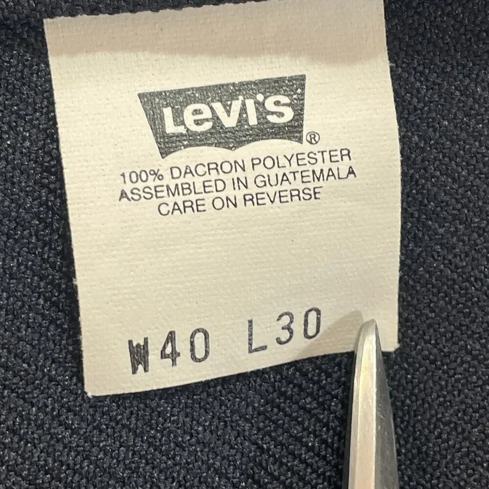 Levi's 517 Bootcut Pants Mens Fit 38x31 (42x30 Tag) Navy Polyester Vintage 90s
